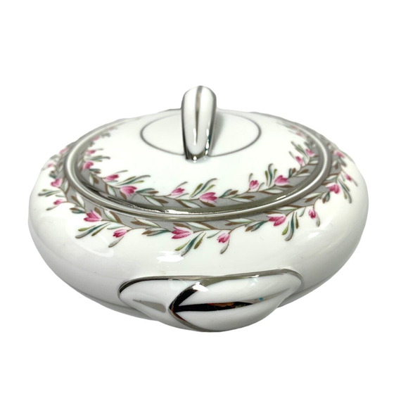 Vintage Noritake Petite 5507 Porcelain China Sugar Bowl‎ & Creamer Gray Pink - Picture 8 of 12